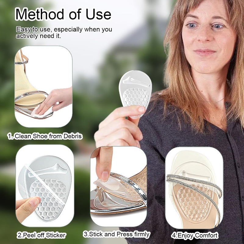 mickee Metatarsal Pads for Women, Ball of Foot Cushions, Heel Inserts Pads for Pain Relief in Shoes, No Slip Heel Grips Liners Shoe Pads - Image 3